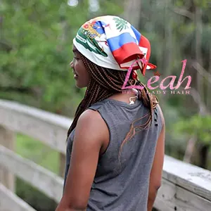 Wholesale Custom Logo Printed Haiti Flag Scarf Square Satin Scarves Head Wraps