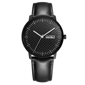 Montre analogique à mouvement <span class=keywords><strong>japonais</strong></span> Miyota 2115 avec cadran en fibre de carbone, verre saphir et bracelet en cuir sport tendance - Product Image 1