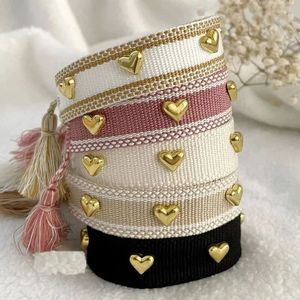 Pulsera <span class=keywords><strong>de</strong></span> la <span class=keywords><strong>Amistad</strong></span> tejida a mano para mujer, brazalete <span class=keywords><strong>de</strong></span> estilo Vintage con borlas y corazón, joyería para amantes, B1621 - Product Image 2