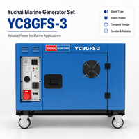 Groupe électrogène diesel silencieux SCDC Yuchai YC8GF-S3 monocylindre monophasé refroidi par air à démarrage électrique 8 kW pour alimentation de secours domestique