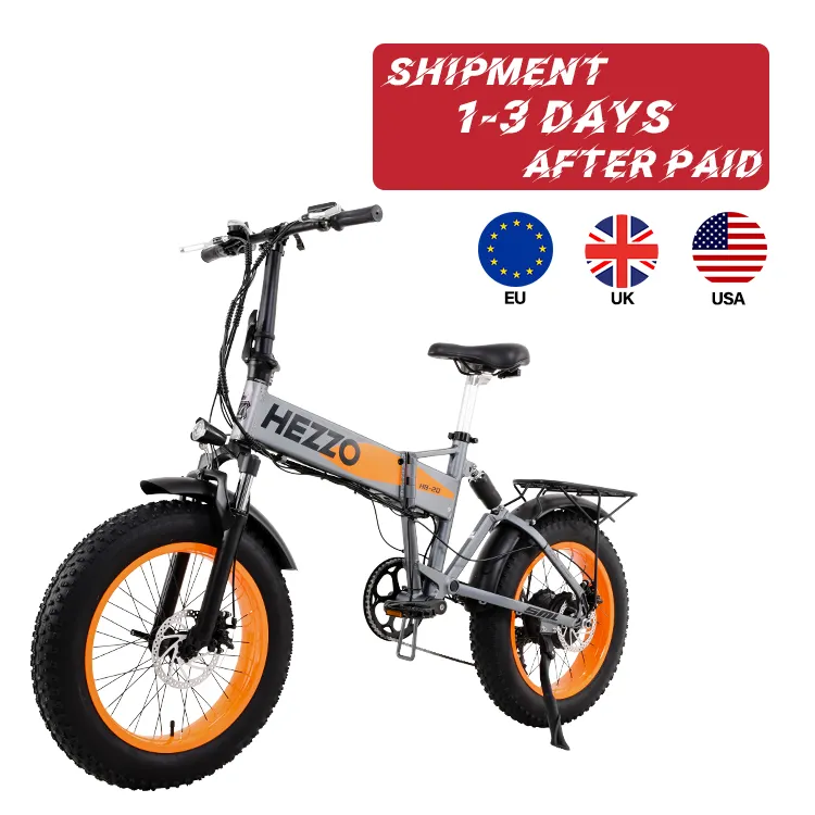 HEZZO 20 inch 48V 13AH LG Battery FOLD Electric Bicycle 500W Alu Alloy 7 Speed Disc Brake Fat Tire off road moped urban Ebike