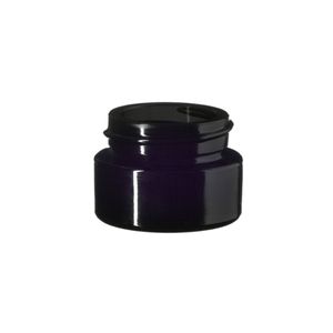 Pot en verre cosmétique <span class=keywords><strong>Ceres</strong></span> de 5 ml, 5 g, 10 g, 15 g, 20 g, 30 g, 50 g, 100 g, 150 g, 200 g, violet foncé, UV, noir, avec couvercles en plastique ABS - Product Image 1