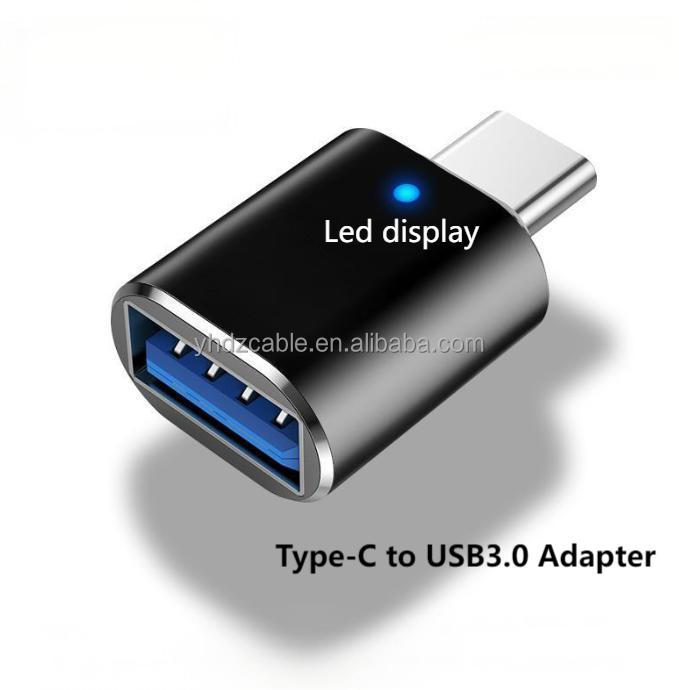 Black-Type-C to USB3.0-with Led
