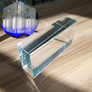 Natura Texture Design solido e vuoto vetro artigianale mattone Hot melt sottile blocco di vetro blocchi di vetro di cristallo trasparente