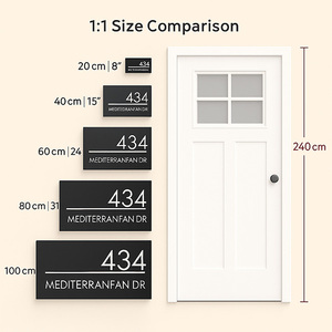 NO MOQ Placa de señal de puerta retroiluminada Números de puerta de apartamento Señales de Casa de metal Números de dirección Número de casa iluminado - Product Image 4