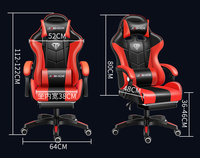 Chaise de bureau ergonomique réglable en hauteur, chaise de jeu noire, chaise d'ordinateur inclinable et pivotante pour le gaming
