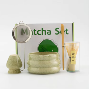 Shusen 100-teiliges Matcha-Set, 5-teilig, handgefertigte Keramik-Chawan, Bambuslöffel, Premium japanischer umweltfreundlicher Japandi-Stil, Edelstahl-Tee - Product Image 5