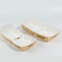 Boîtes à Hamburger Personnalisées en Carton Kraft avec Logo, Revêtement PE Qualité Alimentaire, Étanche, Portable, Recyclable, Écologique pour Cafés, Food Trucks, Sushi