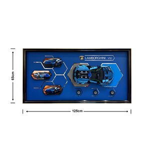لوحات سيارات رياضية زرقاء بتصميم أصلي حديث مباشرة من المصنع، فن جداري راقي بإطارات خشبية صلبة لغرف الطعام والمعيشة - Product Image 3