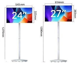 Televisor Inteligente Portátil para Baño de 24/27/32 Pulgadas FHD de Fábrica, 2.ª Generación (6)GB RAM+128GB Android 14 con Certificación EDLA, Blanco, Wi-Fi, con Ruedas, 24 Pulgadas - Product Image 1