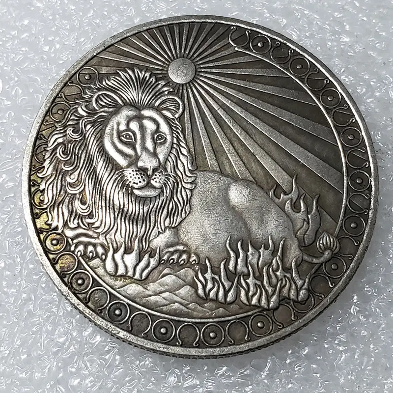 Venta al por mayor artesanías antiguas personalizadas oro plata 40mm plata antigua 12 monedas conmemorativas del zodiaco