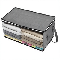 Grand sac de rangement pliable transparent à fermeture éclair pour vêtements, idéal pour les armoires, les salles de bain, le salon et la literie - Simple niveau