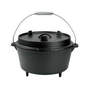 Marmite en <span class=keywords><strong>fonte</strong></span> 2-en-1 pour l'extérieur, poêle à frire et barbecue pré-assaisonnés pour la cuisine et le camping, casserole polyvalente pour l'extérieur - Product Image 4