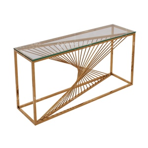 Glass French Metal <strong>Legs</strong> Gold <strong>Console</strong> <strong>Table</strong> - Product Image 5