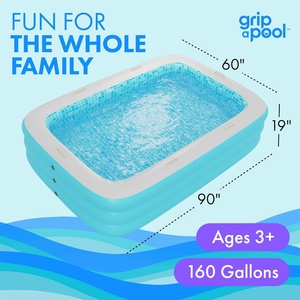 Piscine gonflable portable d'extérieur en PVC à motif requin, jouet de piscine pour la famille - Product Image 5