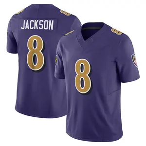 定制男子巴尔的摩美式足球服缝制紫色美国足球服 #8拉马尔·杰克逊 #52 R.刘易斯