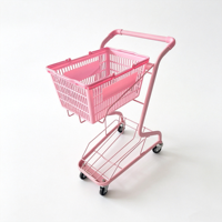 Chariot de courses à double étage pour supermarché, machine d'arcade, snack-bar, magasin d'accessoires, stand de rue, magasin de proximité, KTV, chariot