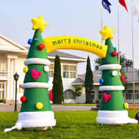 Arche de Noël gonflable géante personnalisée avec étoile et lumières LED, durable pour la promotion et la décoration d'événements, résistante à l'eau, facile à monter