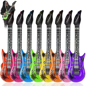 80s Party 90s Props Rockstar Electric Guitar Inflatable 35 inch Rock 'N Roll Birthday Party Decoration Balloon Toy Supplies