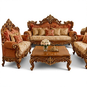Magnifique ensemble de canapés 7 places sculptés à la main pour salon, style Maharaja, avec table assortie pour salle de séjour, ensemble de canapés confortables. - Product Image 5