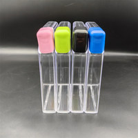 Bouteille d'eau transparente étanche Portable de voyage, Promotion Logo personnalisé en plastique 450ml carré mince plat a5 boisson notebook mémo