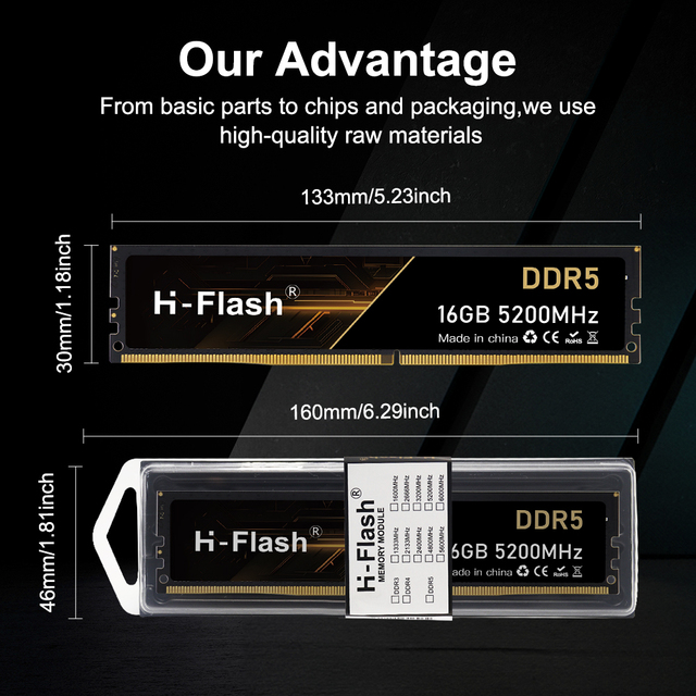 DDR5 Memory 16GB-64GB RAM 4800MHZ-6000MHZ 16G 32G 48G DDR 5 Computer Gaming Memoria RAM