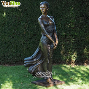 カスタムサイズのカラフルな鋳造金属ブロンズ中国の古代女性の女性の像 - Product Image 6