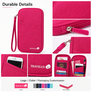 Porta Pasaportes <span class=keywords><strong>de</strong></span> Viaje RFID con Logotipo Personalizado, Cartera Impermeable <span class=keywords><strong>de</strong></span> Oxford con Múltiples Bolsillos, Organizador <span class=keywords><strong>de</strong></span> Pasaportes con Correa para la Muñeca - Product Image 4