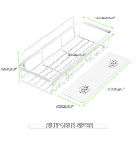 Giá để đồ hình chữ nhật màu đen bằng thép không gỉ cho phòng tắm - Product Image 3