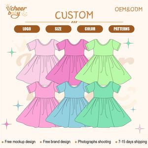 Vestido de Verano de Bambú con Estampado de Dibujos Animados para Bebés, Marca Ucheer Sports, Manga Regular, Personalizable ODM, Ropa Infantil - Product Image 3