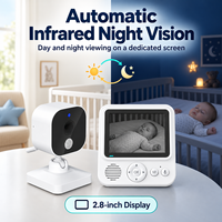 Kit Monitor Bayi 2.8 Inci Tanpa WiFi dengan Layar Orang Tua, Kamera, Dua Adaptor Daya, Kabel USB, dan Buku Panduan Pengguna ABM900