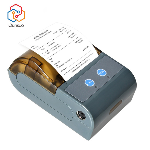 QS-5803 RS232 USB & Blue-tooth 4.0 Wireless Mini Portable 58mm Thermal Printer Receipt Label Printer Stock Available