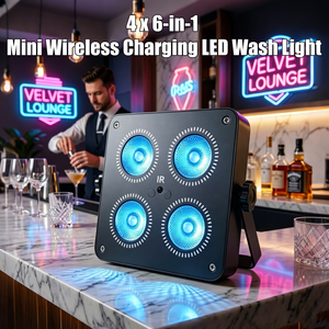 4x18W RGBWA Mini LED Par, Alimentado por Batería, DMX Inalámbrico, Luz de Escenario, Control por WiFi a través de Aplicación, CRI 90, 6 en 1, para Escenarios, Bodas y Fiestas - Product Image 2
