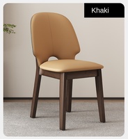 Chaise de salle à manger en bois massif simple et moderne, style italien minimaliste, dossier léger, luxe haut de gamme, chaise de table à manger nordique