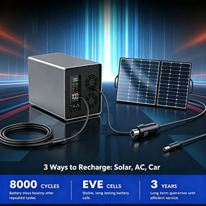 สถานีพลังงานสำรองแบบพกพา Rock New Energy 1000W 500W ความจุแบตเตอรี่ 2009Wh เครื่องกำเนิดพลังงานแสงอาทิตย์ ชาร์จไร้สาย สำหรับการตั้งแคมป์ - Product Image 1