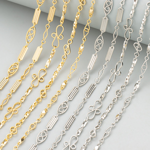 <span class=keywords><strong>C418</strong></span> chaîne en gros, plaqué or 18 carats rhodié, cuivre, fait à la main, sans nickel, résultats de fabrication de bijoux, collier de bracelet à bricoler soi-même, 1 m/lot - Product Image 1