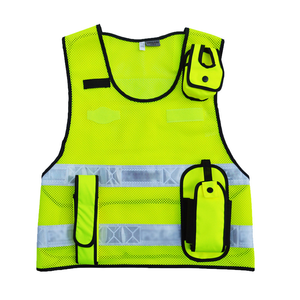 เสื้อกั๊กสะท้อนแสงสีเหลืองสำหรับเจ้าหน้าที่รักษาความปลอดภัย ปรับแต่งโลโก้ได้ มองเห็นได้ชัดเจน - Product Image 5
