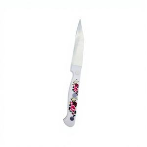 Cuchillo de cocina de 3,5 pulgadas con mango elegante de calcomanía de flores hecho de metal duradero y material ABS - Product Image 1