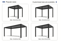 Pavillon moderne en alliage d'aluminium, imperméable, pour extérieur, avec auvent motorisé à lames orientables, pour cour, villa, jardin, véranda