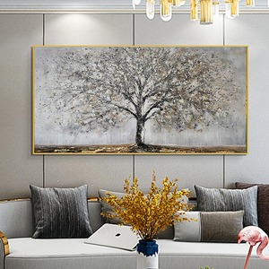Arte Mural Enmarcado de Árbol de Banyan, Pintura Abstracta en <span class=keywords><strong>3D</strong></span> con Textura, Pintura al Óleo Hecha a Mano para Sala de Estar, Pintura Decorativa de Naturaleza sobre Lienzo - Product Image 4