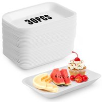 Assiette en polystyrène jetable Plateau à viande alimentaire en mousse de polystyrène Assiettes en mousse rectangle Bandejas Desechables De Anime