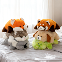 Peluches en coton PP ultra douces et mignonnes en forme de raton laveur - Jouets en peluche anti-stress pour la sieste et la décoration de bureau