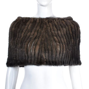 YR714 femmes tricot à la main véritable fourrure de vison Cape élastique Snood écharpe taille unique sexe poitrine Wrap 3 façons - Product Image 1