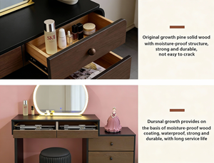 <span class=keywords><strong>Coiffeuse</strong></span> moderne en bois pour le maquillage, grand miroir LED, table <span class=keywords><strong>à</strong></span> langer avec armoire latérale pour projet de mobilier de chambre <span class=keywords><strong>à</strong></span> coucher. - Product Image 6