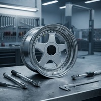Nouvelles jantes en alliage d'aluminium poli, forgées sur mesure, en deux parties, à profil profond concave, de 19 à 24 pouces, 5x108, 5x112, 5x114.3, 5x120