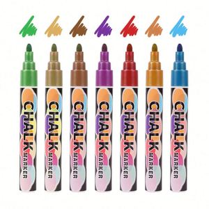 New Stock Arrival 8 <b>Colors</b> Oem Dry-erase & Wet-erase Liquid Chalk Marker for Black Board Glass Mirror - Product Image 3