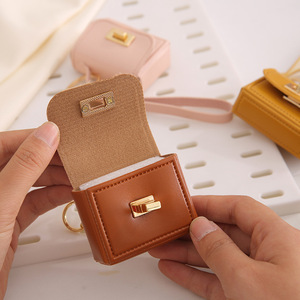 Creative PU Leather Mini Bag Keychain Openable Handbag Pendant Portable Coin Purse Fashion Bag Accessory Car <strong>Keyring</strong> Small <strong>Charm</strong> - Product Image 1