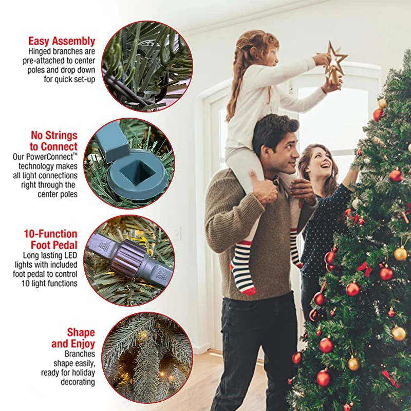 2026 High Quality 7.5ft Artificial Led Light Christmas Tree Arbol De Navidad · image 3