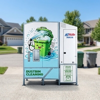 Camion de lavage de poubelles mobile entièrement automatique en acier inoxydable, nettoyage à haute pression à l'eau chaude