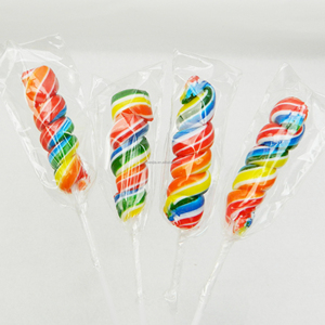 Bâtons de <span class=keywords><strong>sucette</strong></span> écologiques en forme de spirale colorée <span class=keywords><strong>sucette</strong></span> aromatisée fruitée avec présentoir en vrac emballé - Product Image 1